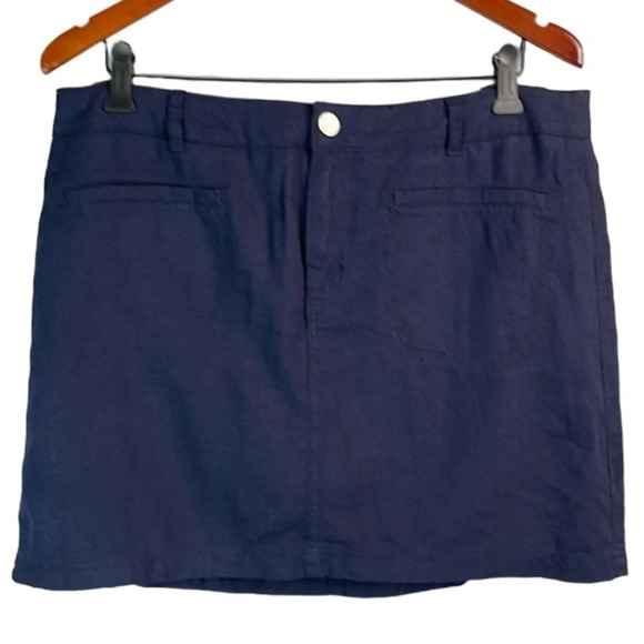 REITMANS Linen Blend Skort Navy Blue Athleisure Tennis Golf Coastal Summer 14 - Picture 11 of 11